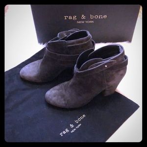 Rag & Bone Harrow booties. Asphalt suede